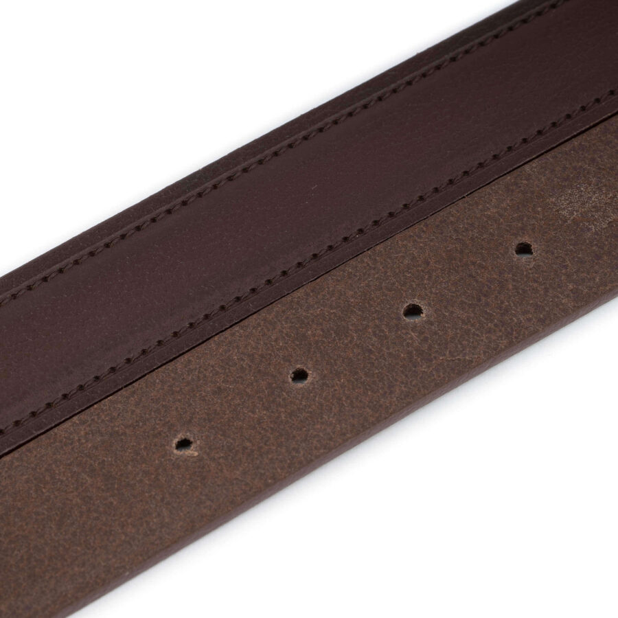 replacement mens belt strap dark brown leather no buckle 3