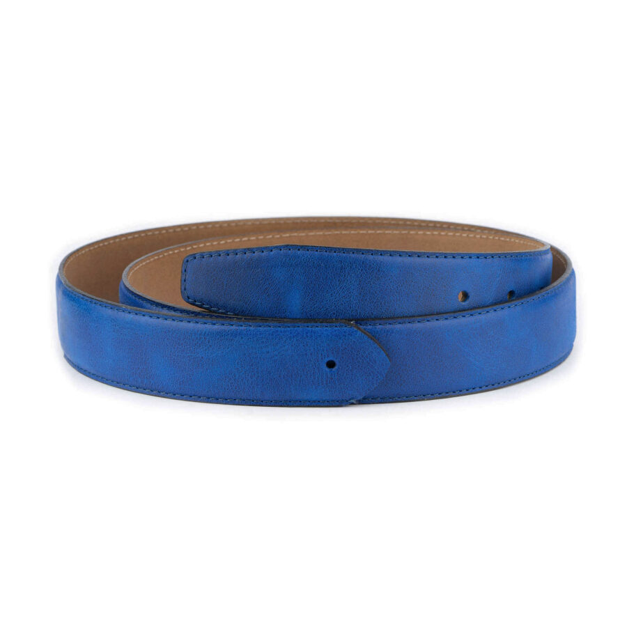 Buy Royal Blue Mens Belt Strap Leather With Premade Hole ...