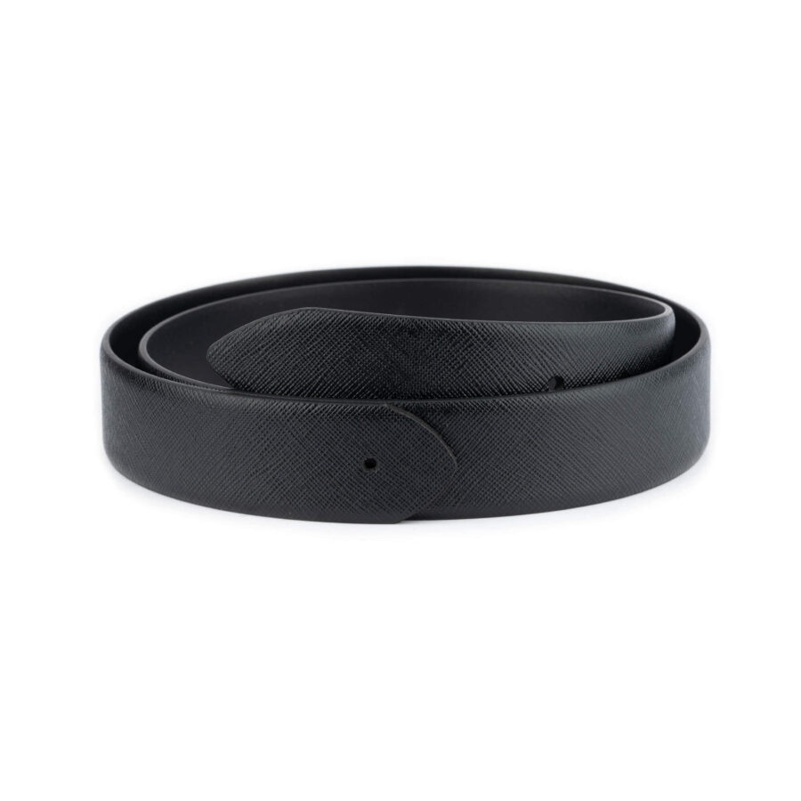 saffiano leather belt strap black for mens buckles 1 SAFBLA35HOLNAR