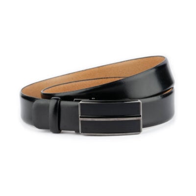 silent automatic buckle leather belt black 1 AUTBLAMP351SILAML 1