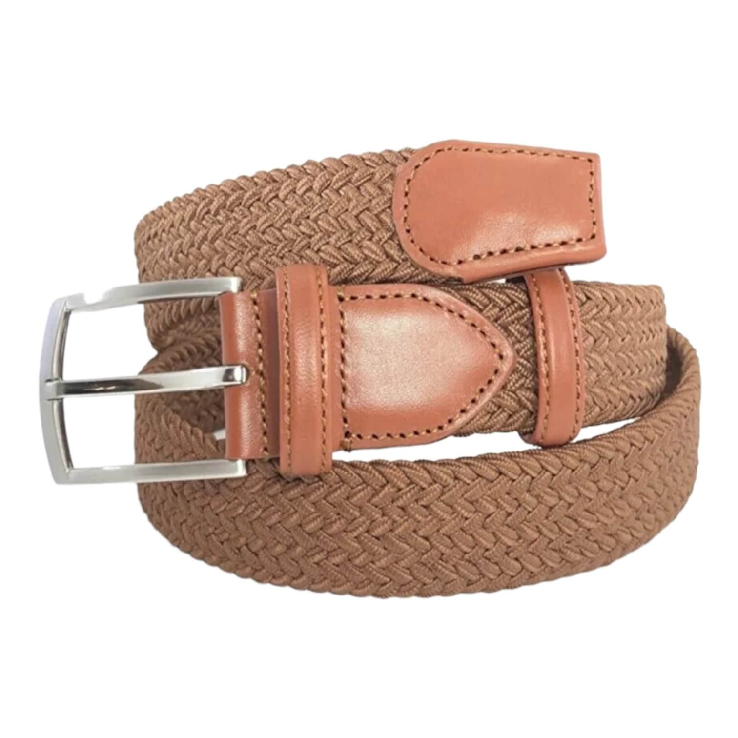 Leather Stretch Belt - Brown