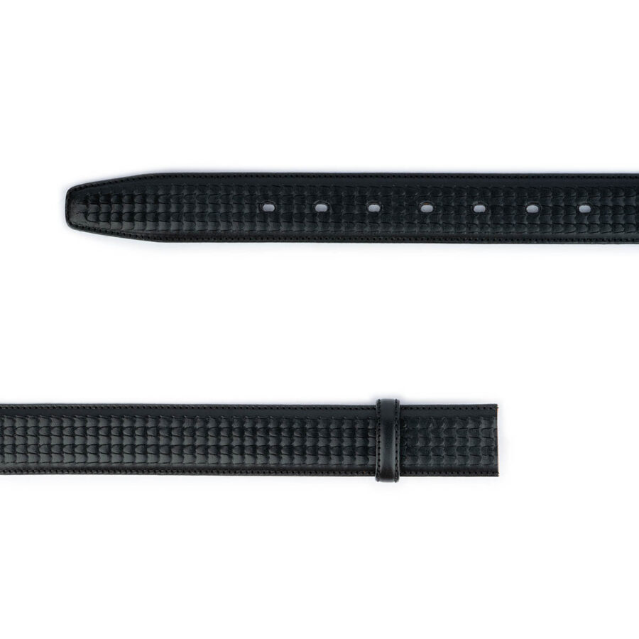 unique black embossed leather belt strap for buckle 2