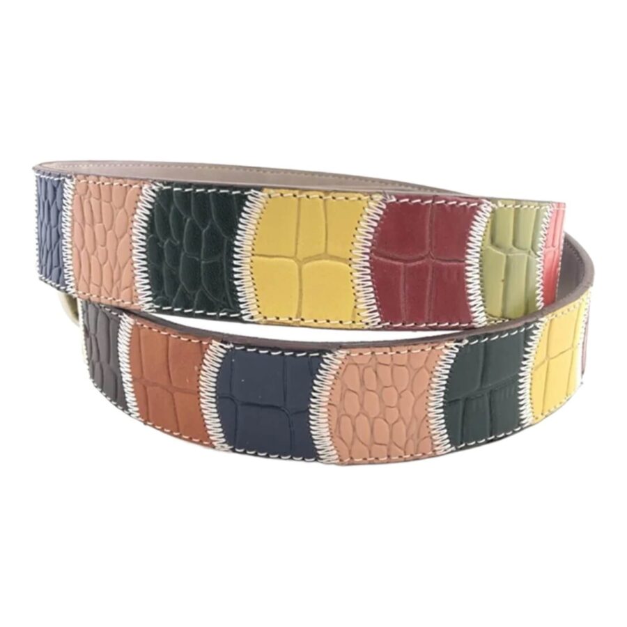 unique multicolored leather belt colored patchwork 131312546 2