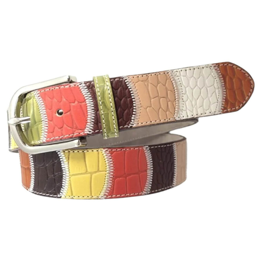unique multicolored leather belt colored patchwork 131312546 3
