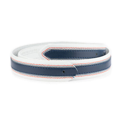 white blue mens belt strap for buckles replacement leather 1 WHIBLU40HOLJEA