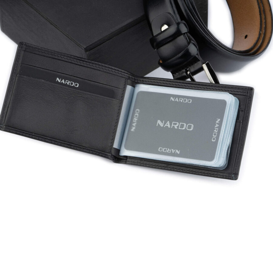 Black Belt and Bifold Wallet Set For Him 5