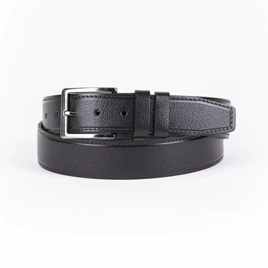 Black Mens Belt Casual Genuine Leather ST01397 1