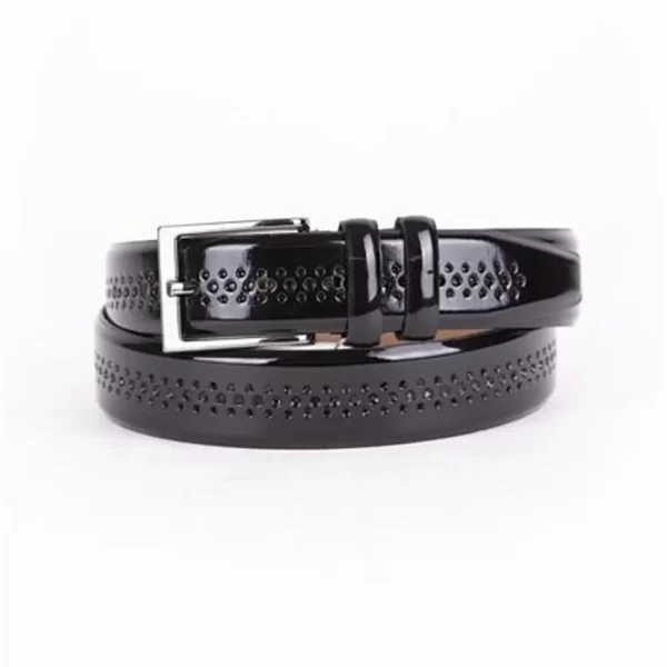 Two inch Wide Patent Leather Belt Black 1x / Black
