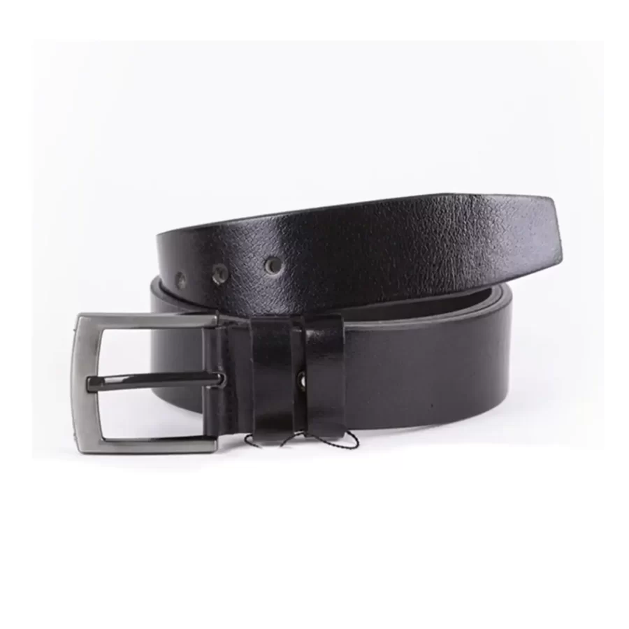 Black Mens Belt For Jeans Wide Genuine Leather 4501MYD12 2