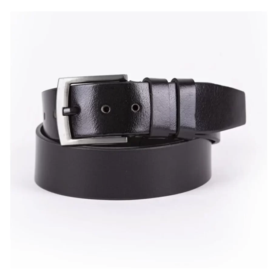 Black Mens Belt For Jeans Wide Genuine Leather 4501MYD12 3