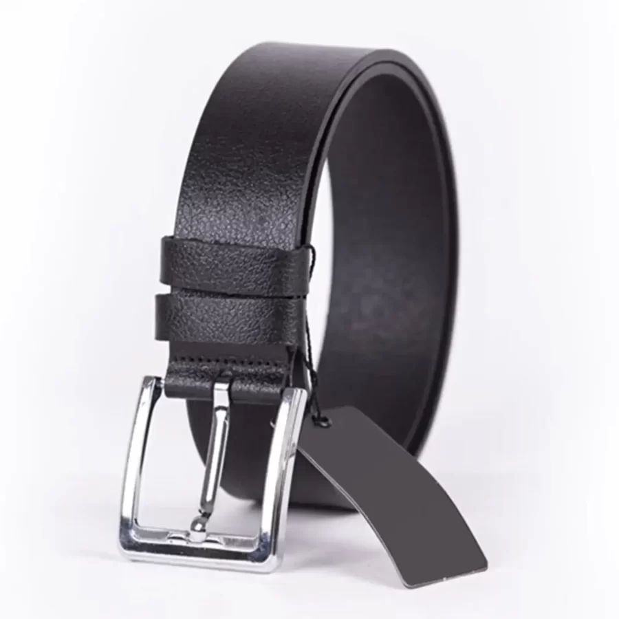 Black Mens Belt For Jeans Wide Genuine Leather 451 1 1