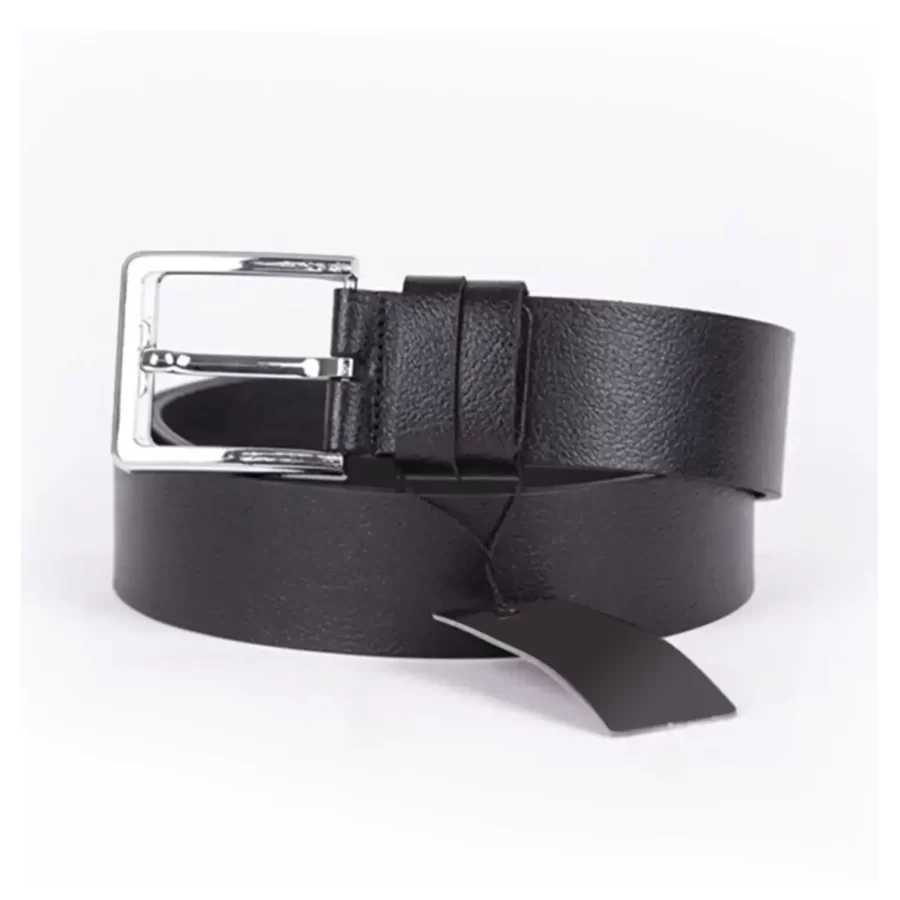 Black Mens Belt For Jeans Wide Genuine Leather 451 1 2