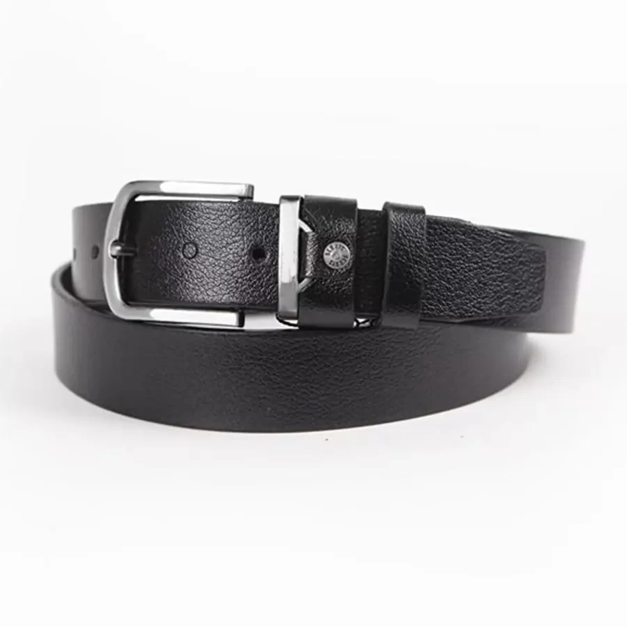 Black Mens Belt For Jeans Wide Genuine Leather ST01021 1