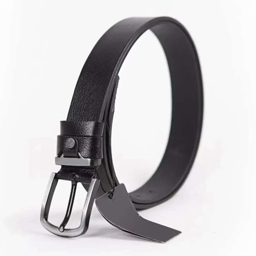 Black Mens Belt For Jeans Wide Genuine Leather ST01021 3