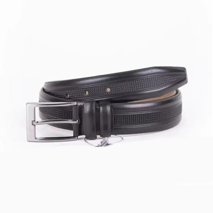 Black Mens Belt For Pants Genuine Leather ST01494 2
