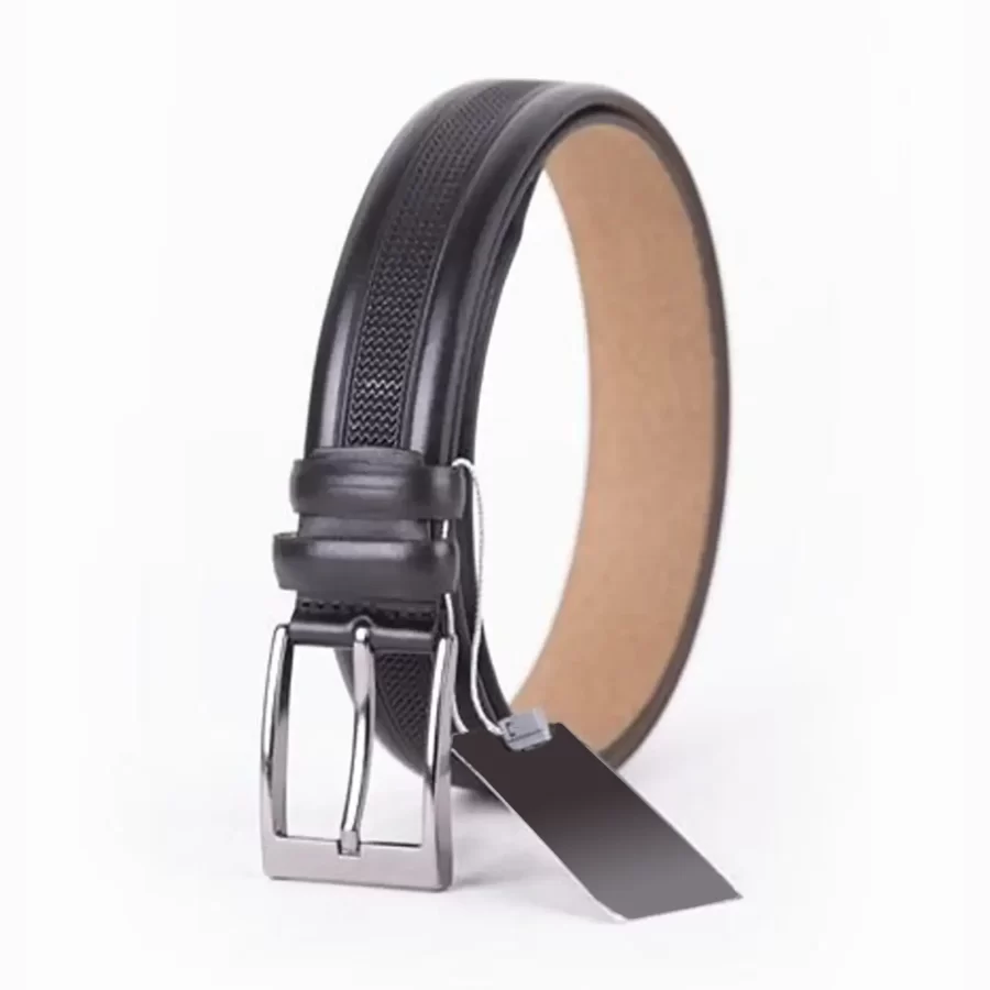 Black Mens Belt For Pants Genuine Leather ST01494 3