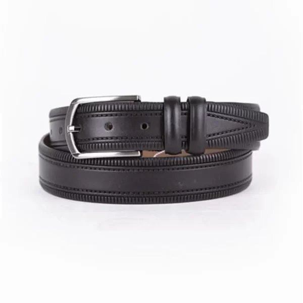 Black Mens Belt For Pants Genuine Leather ST01500 1