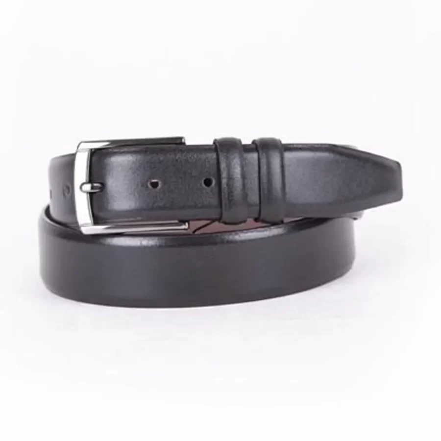 Black Mens Belt For Suit Genuine Leather ST00140 1