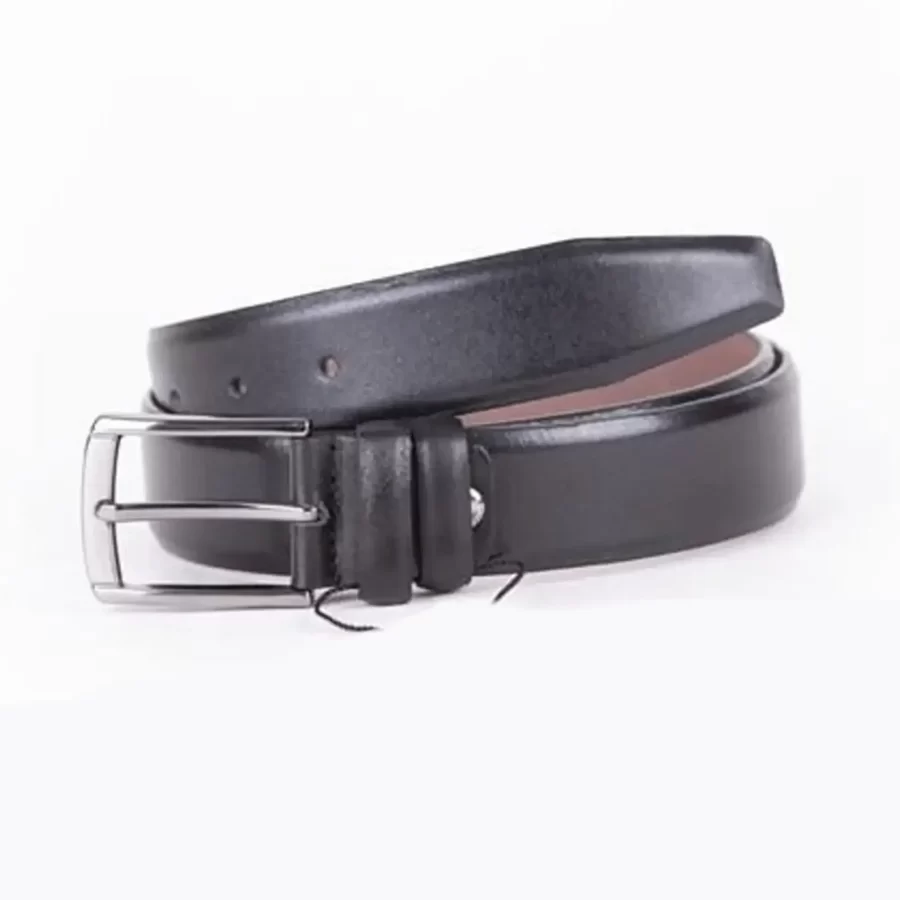 Black Mens Belt For Suit Genuine Leather ST00140 2