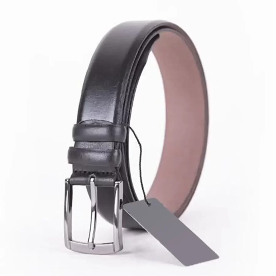 Black Mens Belt For Suit Genuine Leather ST00140 3