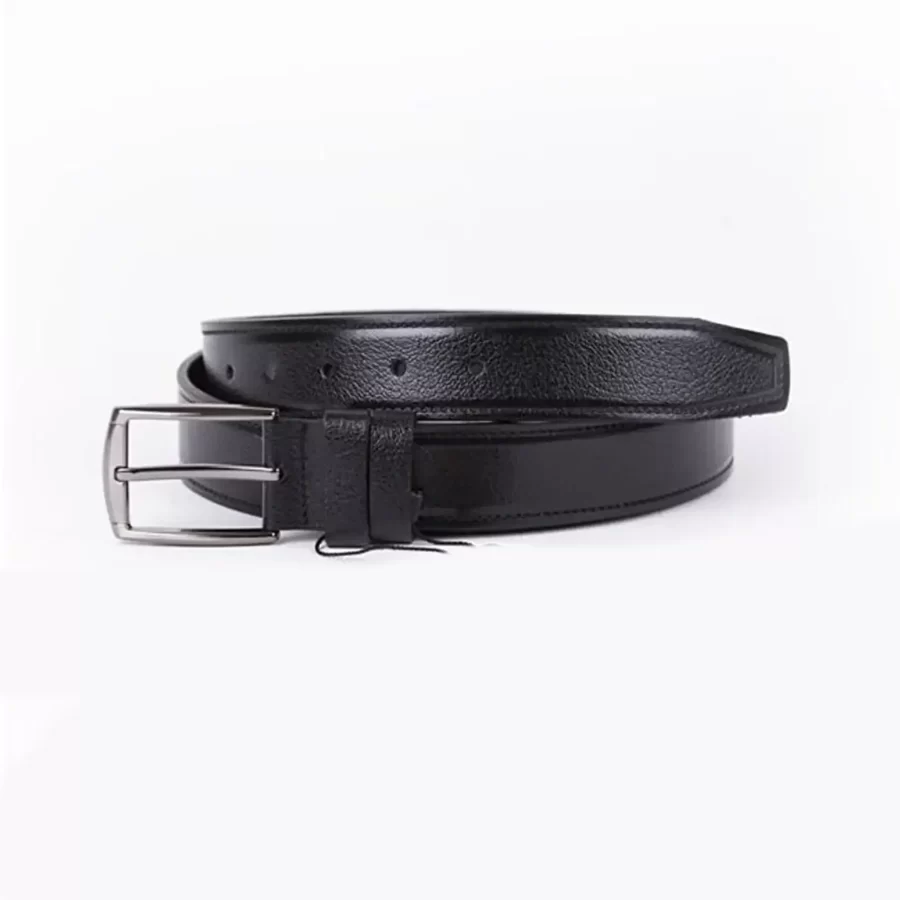 Black Mens Belt For Suit Genuine Leather ST01170 2