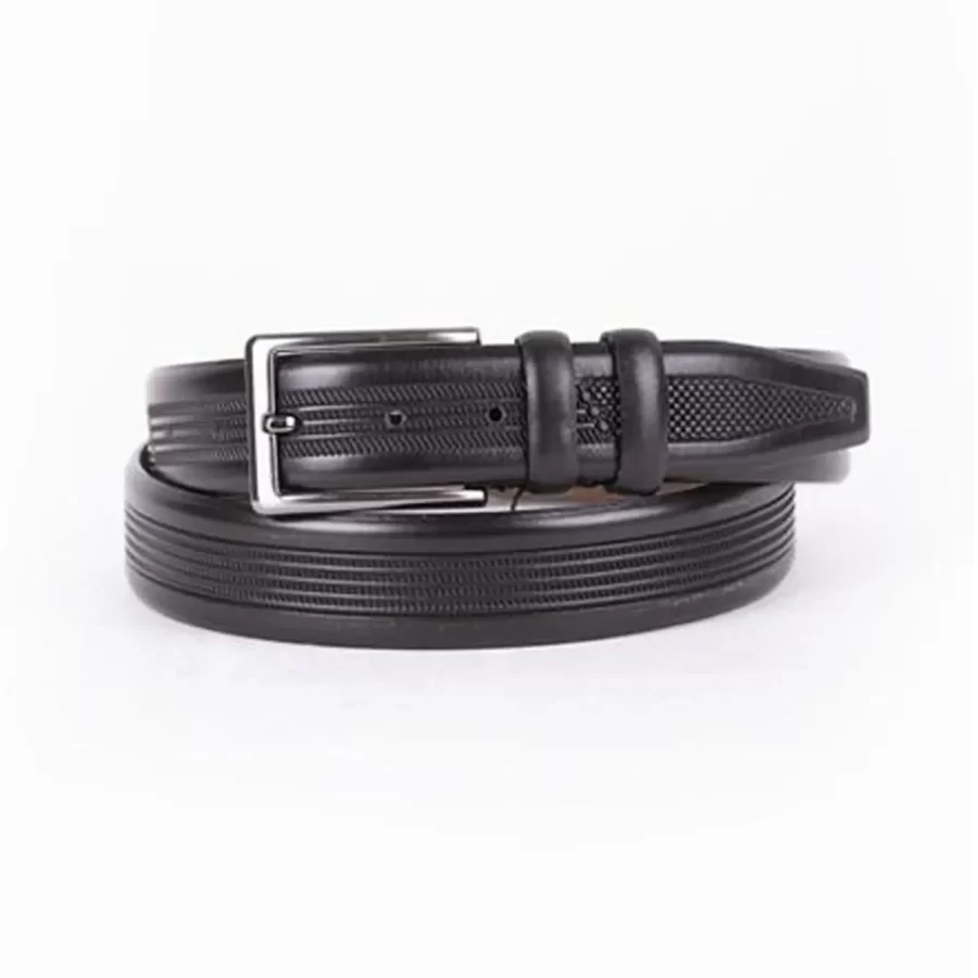 Black Mens Belt For Suit Genuine Leather ST01446 1