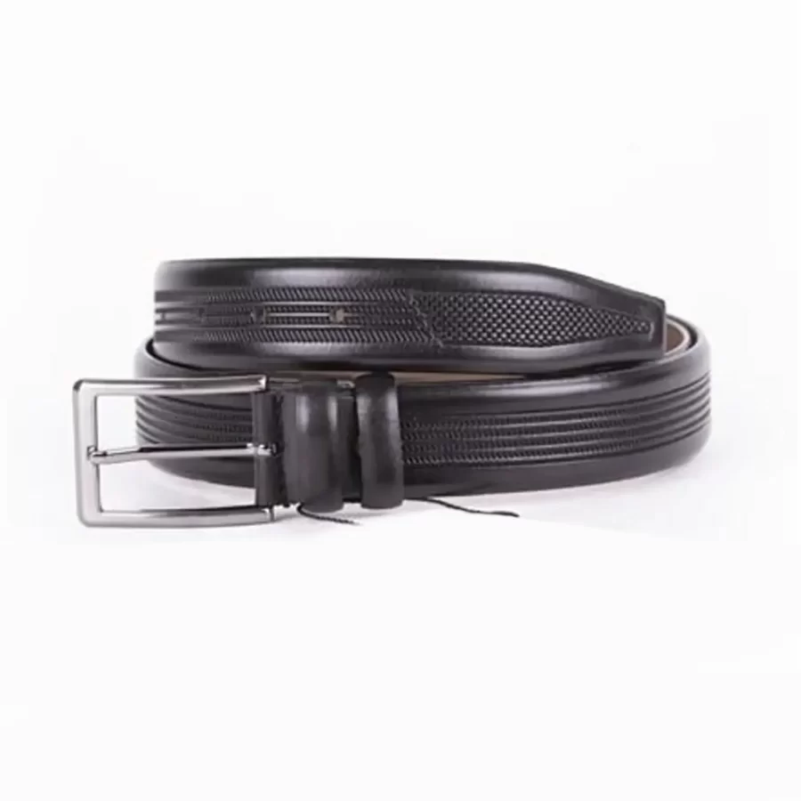Black Mens Belt For Suit Genuine Leather ST01446 2