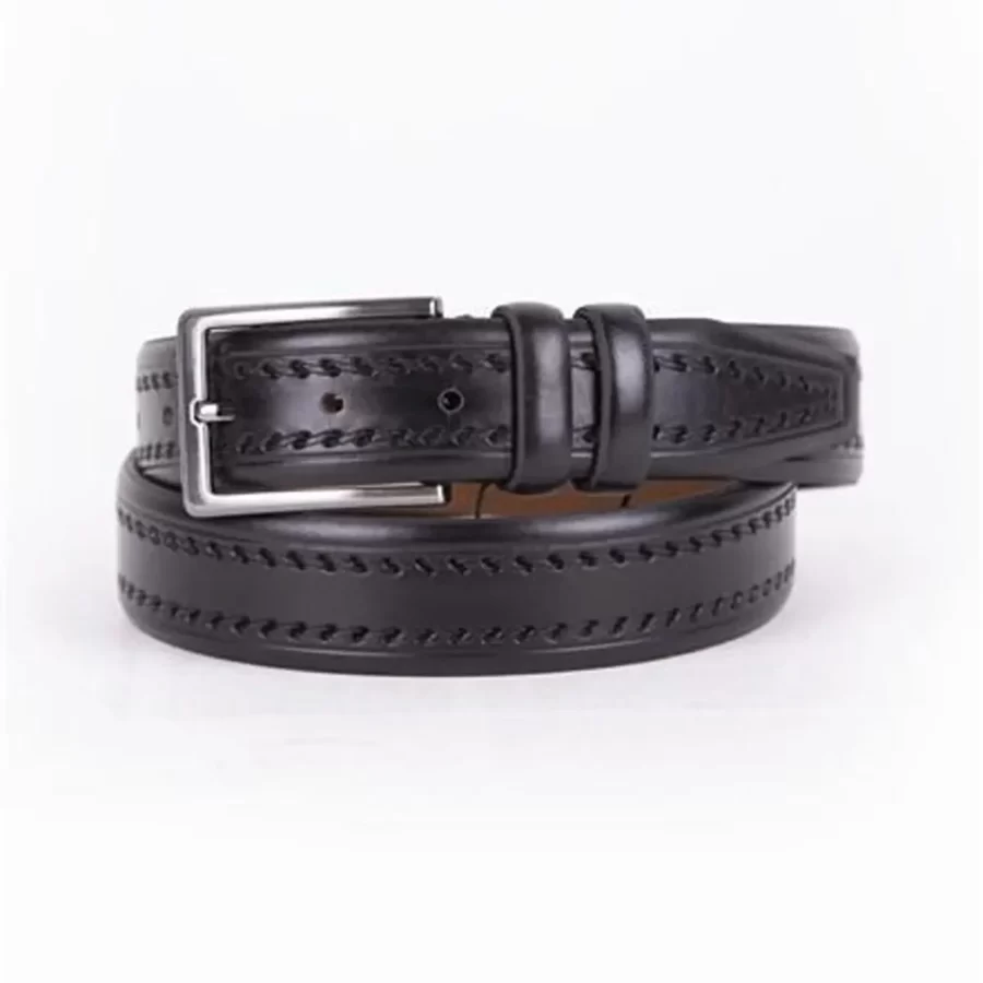Black Mens Belt For Suit Genuine Leather ST01447 1