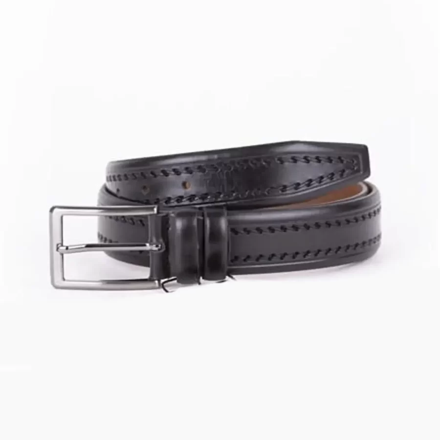 Black Mens Belt For Suit Genuine Leather ST01447 2