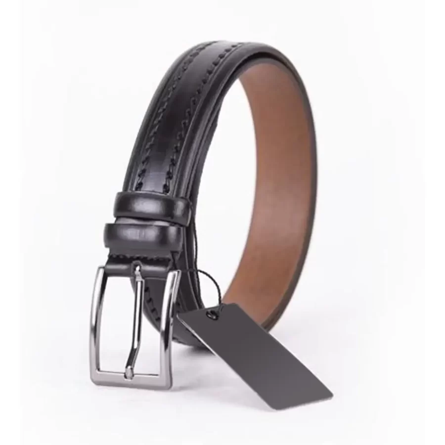 Black Mens Belt For Suit Genuine Leather ST01447 3
