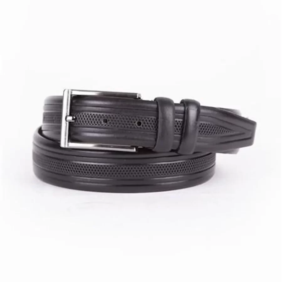Black Mens Belt For Suit Genuine Leather ST01454 1