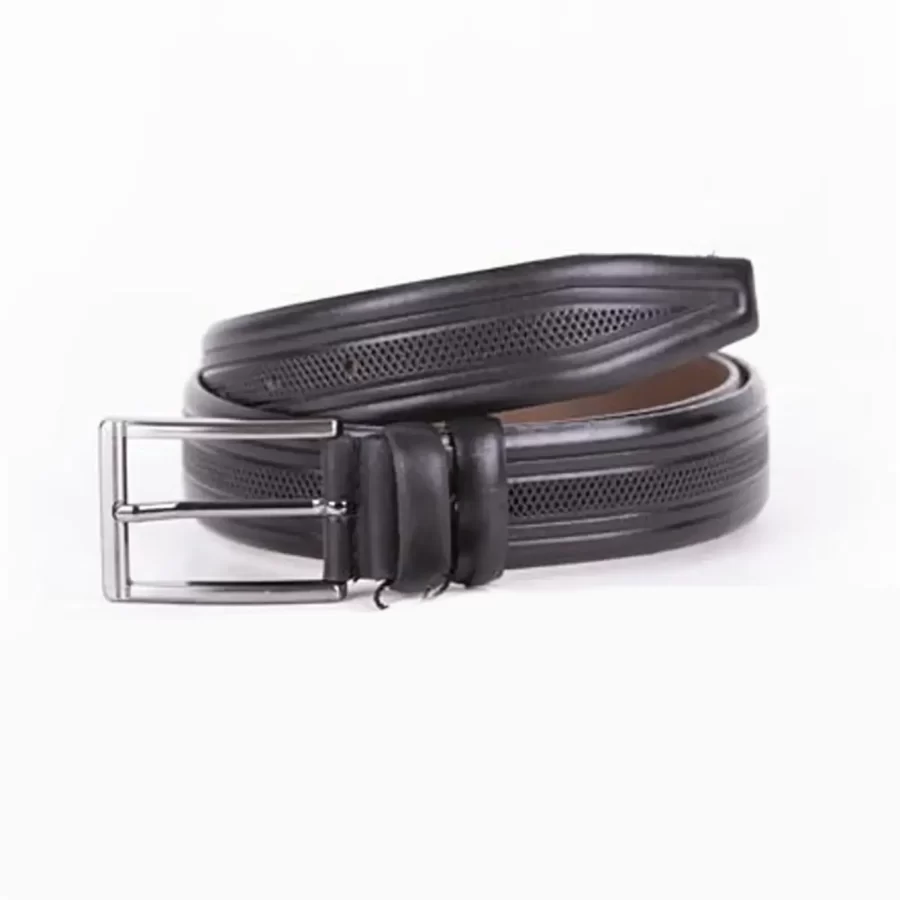 Black Mens Belt For Suit Genuine Leather ST01454 2