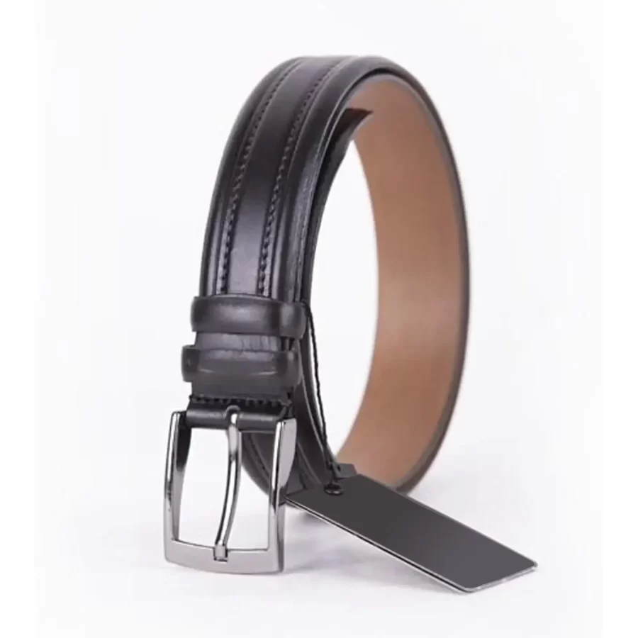 Black Mens Belt For Suit Genuine Leather ST01455 1