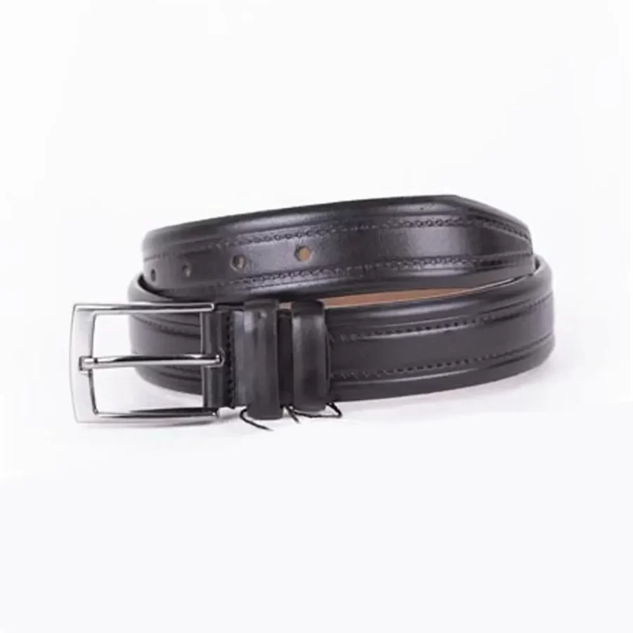 Black Mens Belt For Suit Genuine Leather ST01455 2