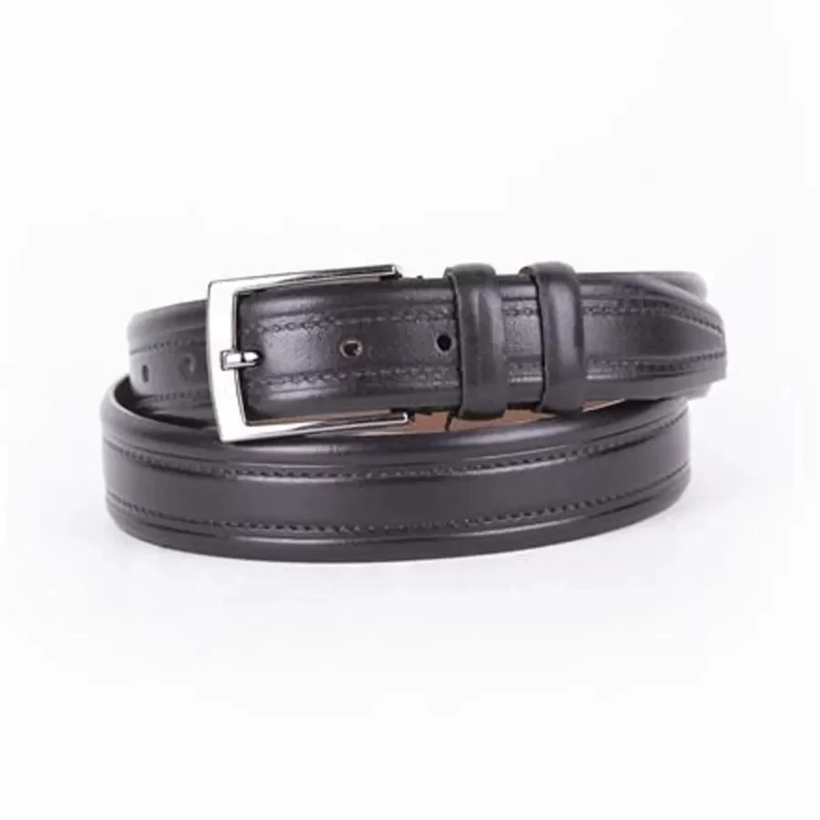 Black Mens Belt For Suit Genuine Leather ST01455 3