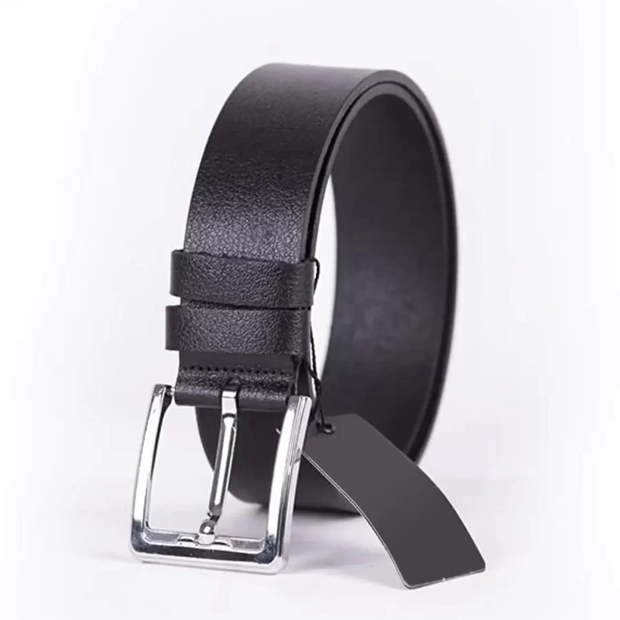 Black Mens Belt Wide Casual Genuine Leather ST00041 6