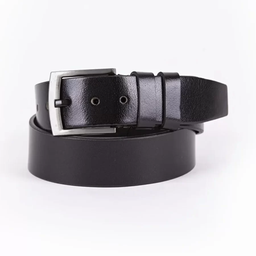 Black Mens Belt Wide Casual Genuine Leather ST00133 1
