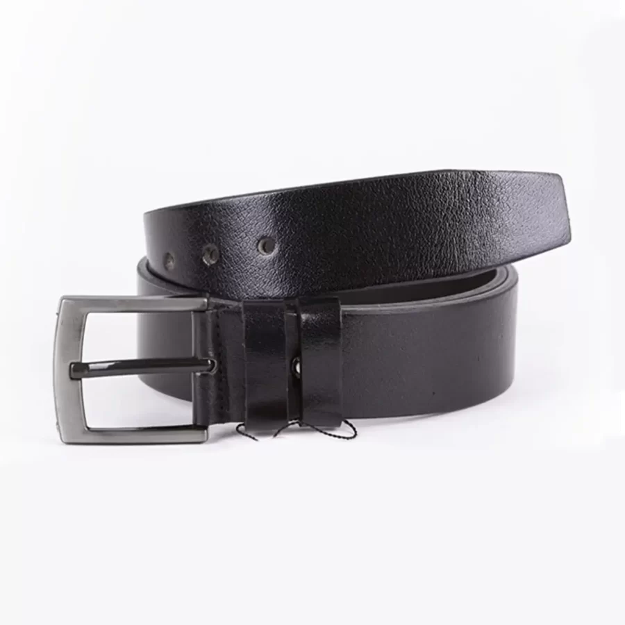 Black Mens Belt Wide Casual Genuine Leather ST00133 2