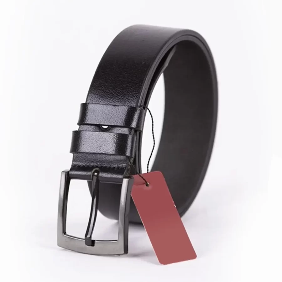 Black Mens Belt Wide Casual Genuine Leather ST00133 3