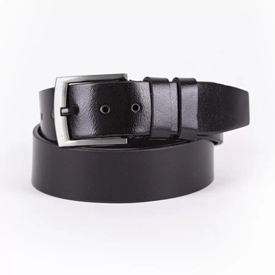 Black Mens Belt Wide Casual Genuine Leather ST00768 1