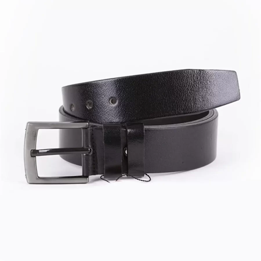 Black Mens Belt Wide Casual Genuine Leather ST00768 2