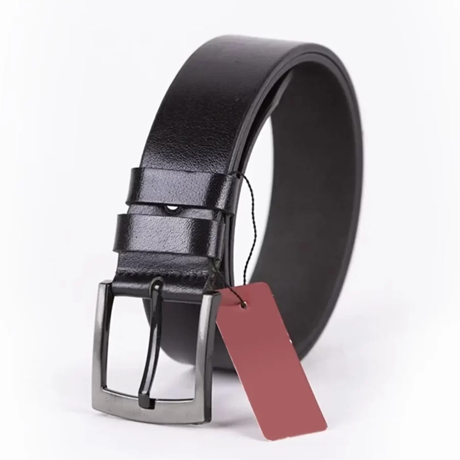 Black Mens Belt Wide Casual Genuine Leather ST00768 3