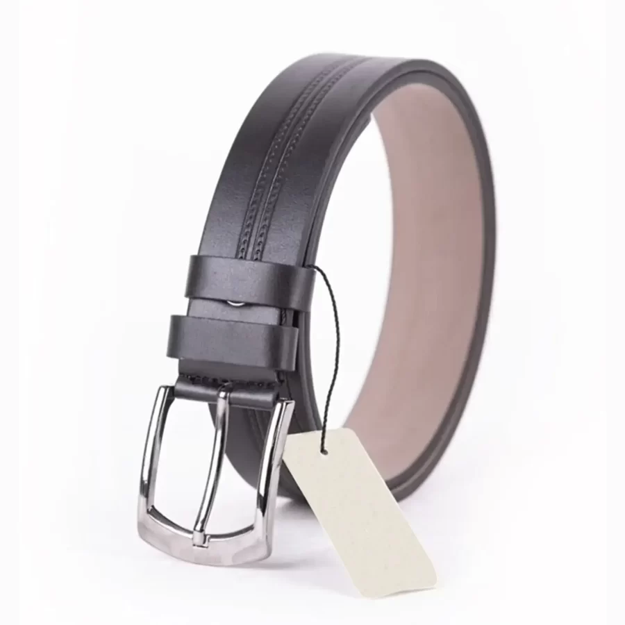 Black Mens Vegan Leather Belt For Jeans TYC00123656436 3