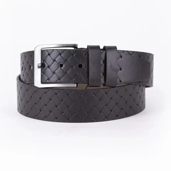 Black Mens Vegan Leather Belt For Jeans Wide 4 5 cm ST00966 1