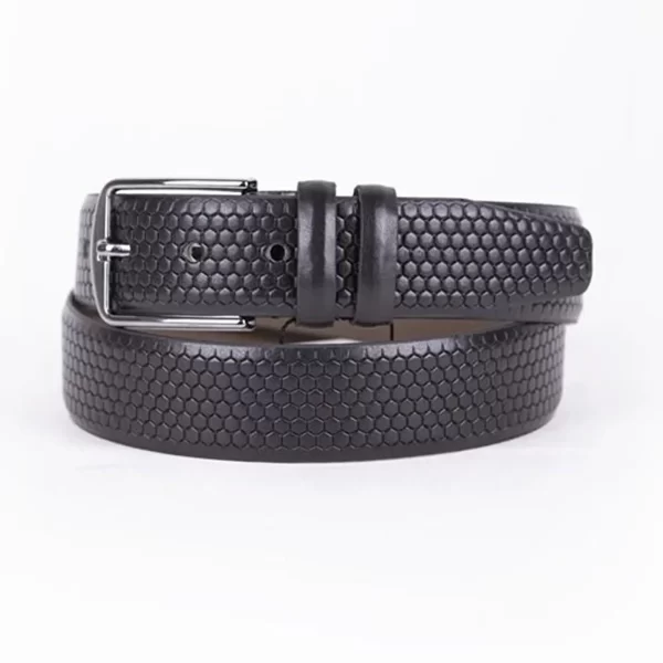 Black Mens Vegan Leather Belt For Suit ST00824 1