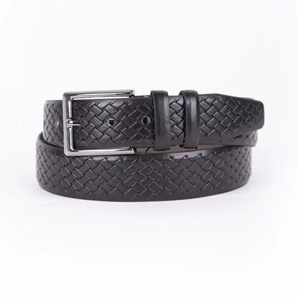 Black Mens Vegan Leather Belt For Suit ST008946 1