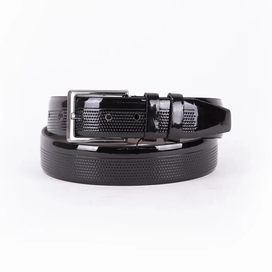 Black Patent Mens Vegan Leather Belt For Suit TYC00123081007 1