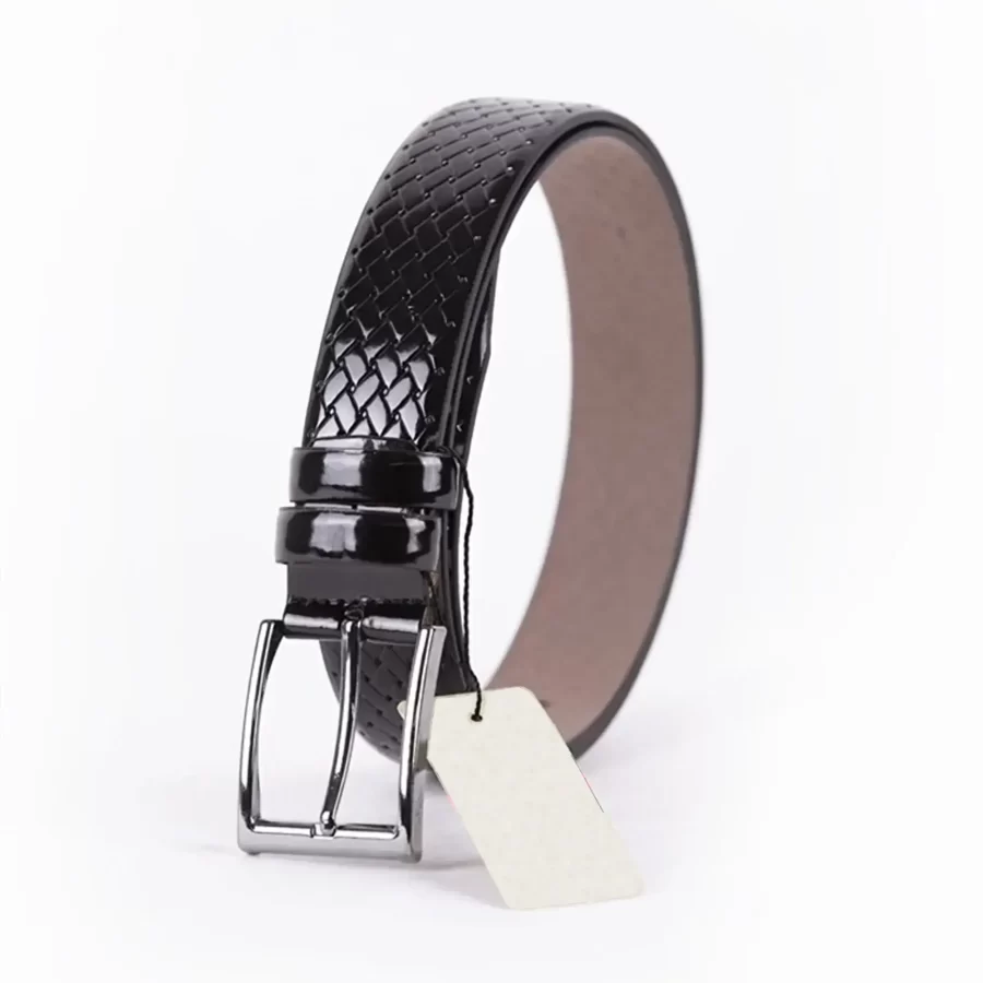 Black Patent Mens Vegan Leather Belt For Suit TYC00123125226 14