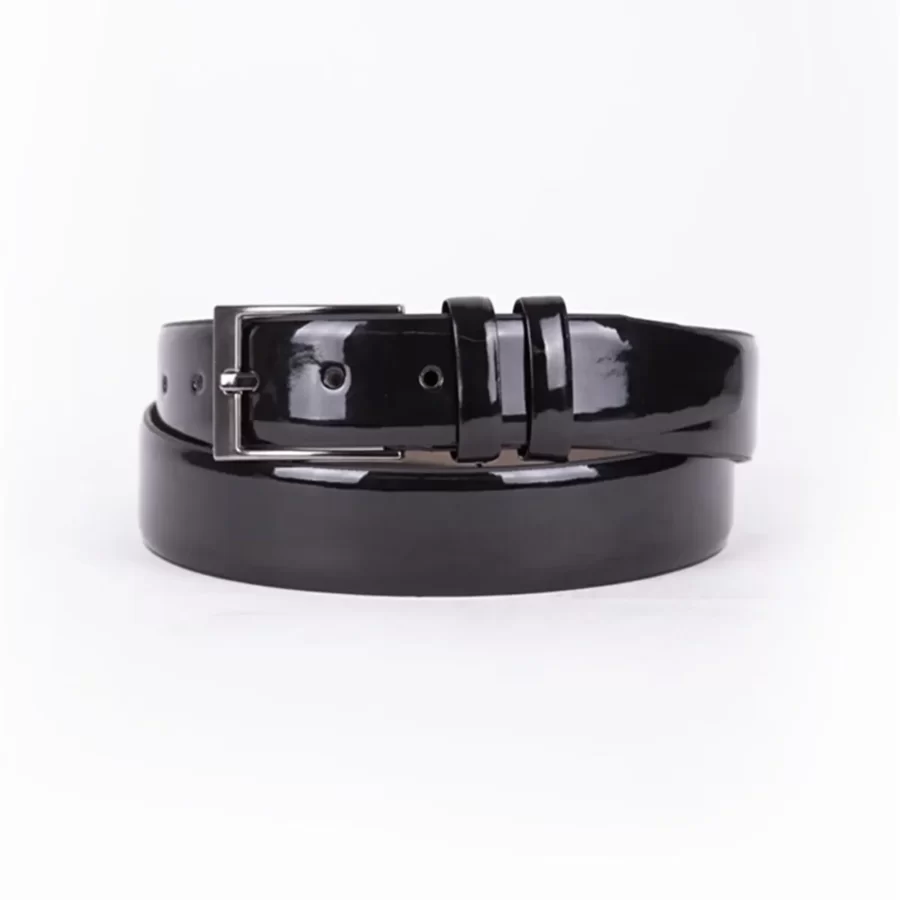 Black Patent Mens Vegan Leather Belt For Suit TYC00123236625 1