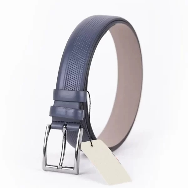 Blue Mens Vegan Leather Belt Dotted For Jeans ST00829 12